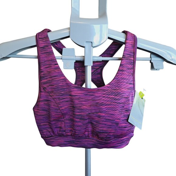 DryTek Purple Medium Support Sports Bra With Keyhole Back Removable Padded Small - Picture 3 of 9